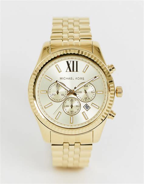 michael kors skeleton watch gold|michael kors lexington chronograph watch.